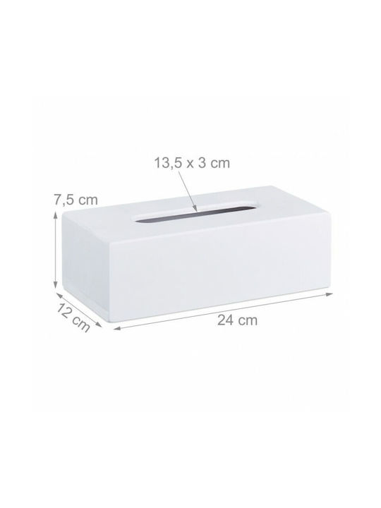 Relaxdays Suport pentru șervețele Lemn Albă 7.5x12x12cm 10023252