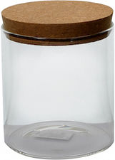 Dream House Store General Use Vase with Cork Glass Transparent 10x13x13cm 1 Piece