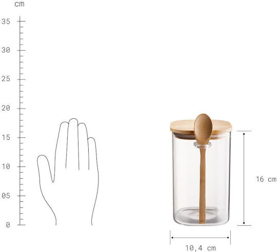 Butlers Compoziție Vază Utilizare Generală cu Capac Sticlă Transparentă 1200ml Lățime 10 Lățime 10