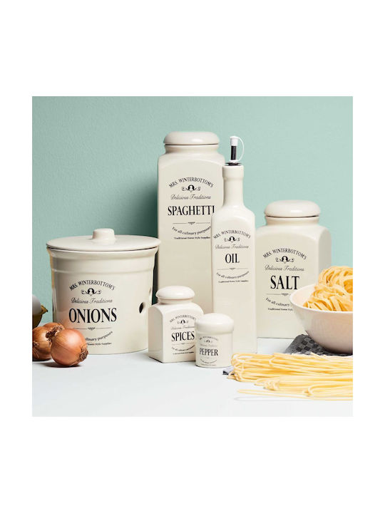 Butlers Set 1Stück Gläser Zucker mit Deckel Keramik Beige 1300ml