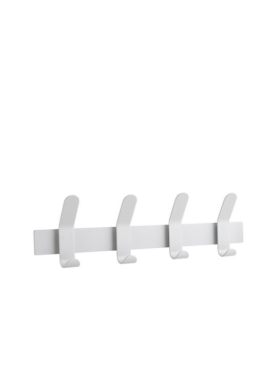Zone Denmark Wall Hanger Metal 4 Hooks Gray 40x5x11cm