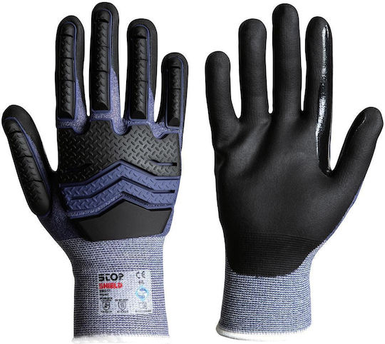 STOP Shield Gloves for Work Black Nitrile 1pcs