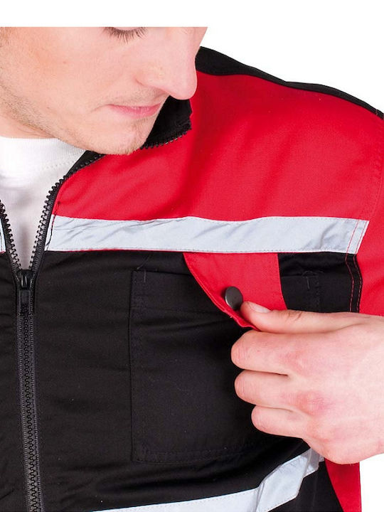 Cerva Waterproof Reflective Work Jacket Red