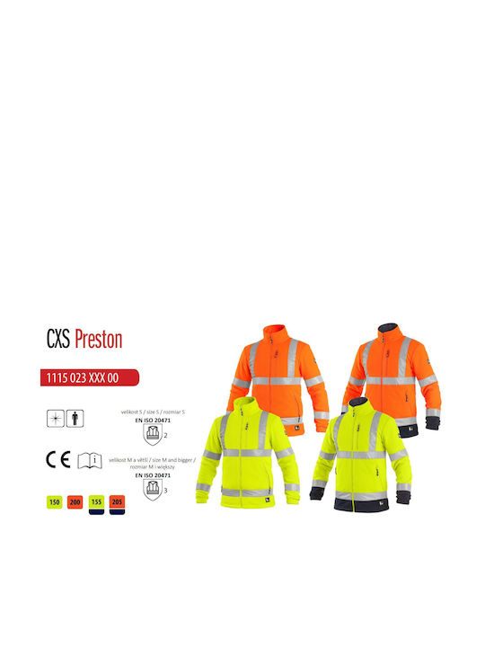 CXS Μπουφάν Εργασίας Ανακλαστικό με Επένδυση Fleece Πορτοκαλί