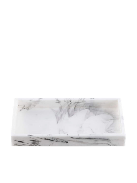 Navaris Design Marble Δίσκος Κοσμημάτων Λευκός 23.5x12.5x2.6cm