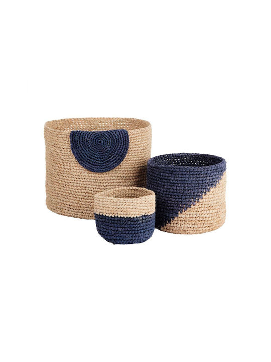 Butlers Dekorativer Korb Korbweide Blau 7.5x7.5cm