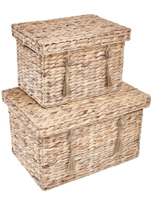 Butlers Διακοσμητικό Καλάθι Ψάθινο με Καπάκι 33x23εκ.