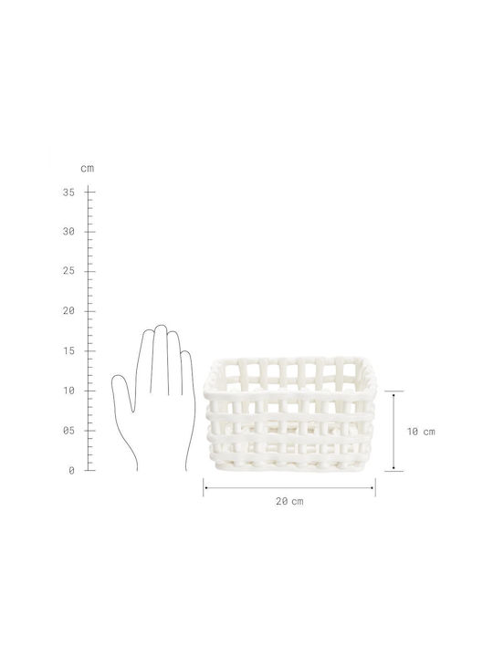 Butlers Coș decorativ Din paie cu mânere White 20x16buc
