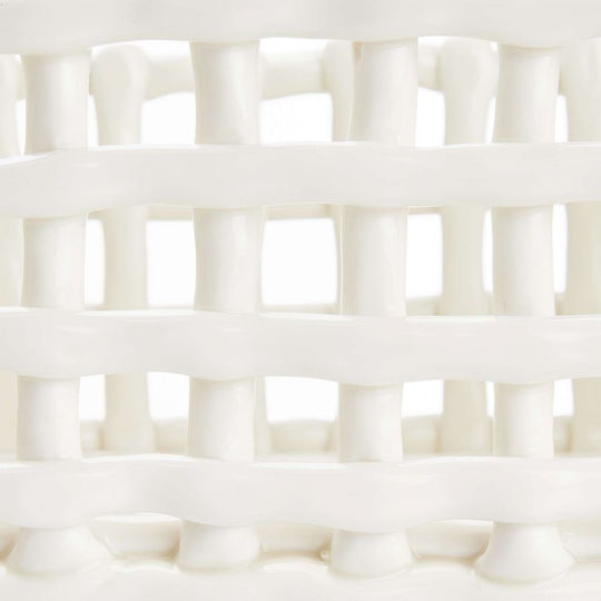 Butlers Coș decorativ Din paie cu mânere White 20x16buc
