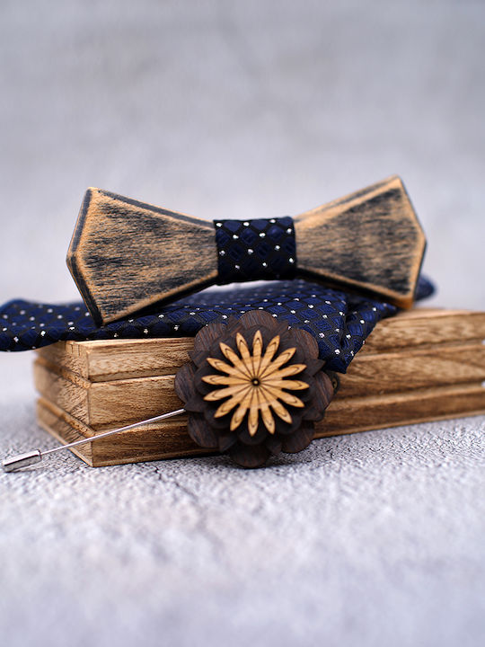 Legend Accessories Wooden Bow Tie Set with Cufflinks, Pochette and Pin Green Legend