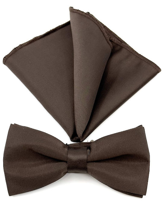 Legend Accessories Bow Tie Set with Pochette Brown