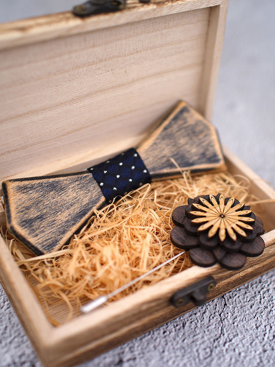 Legend Accessories Wooden Bow Tie Set with Cufflinks, Pochette and Pin Green Legend LGDWT-325