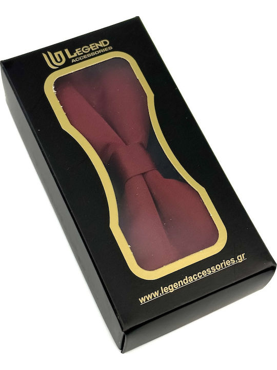 Legend Accessories Σετ Υφασμάτινo Παπιγιόν με Μαντήλι Μπορντό