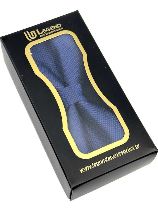 Legend Accessories Σετ Υφασμάτινo Παπιγιόν με Μαντήλι Μπλε