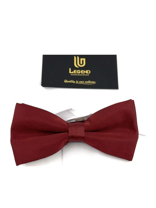 Legend Accessories Σετ Υφασμάτινo Παπιγιόν με Μαντήλι Μπορντό