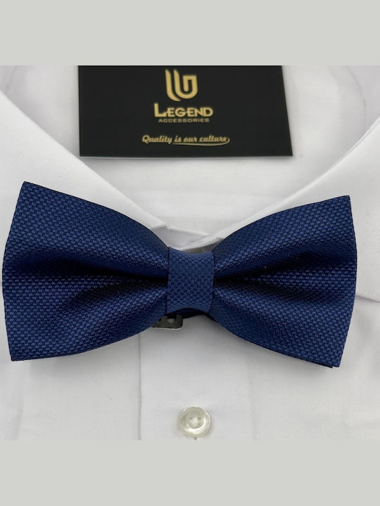 Legend Accessories Σετ Υφασμάτινo Παπιγιόν με Μαντήλι Μπλε