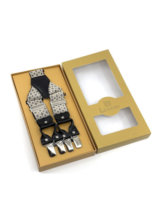 Legend Accessories Suspenders Printed Beige
