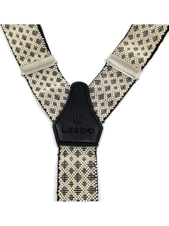 Legend Accessories Suspenders Printed Beige