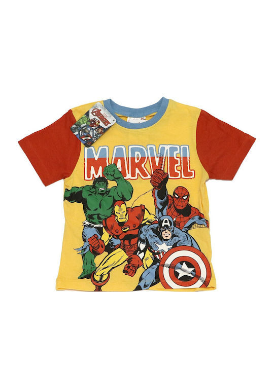 Marvel Παιδική Πιτζάμα Καλοκαιρινή Κίτρινη