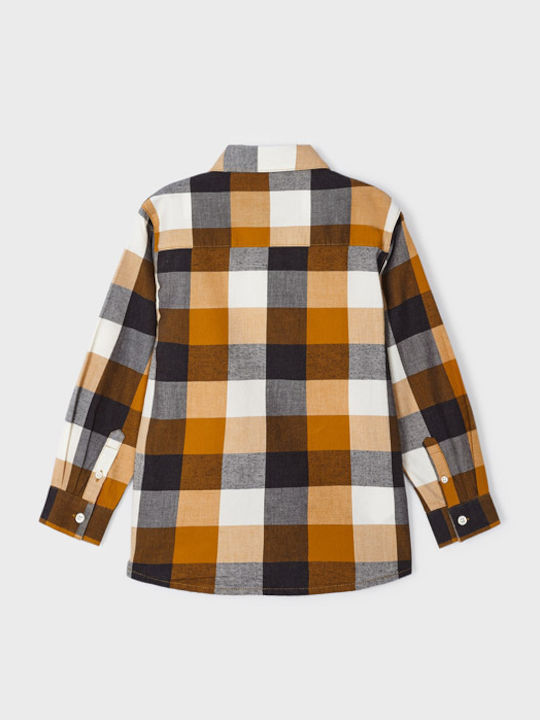 Kids Checked Shirt Long Sleeve Yellow