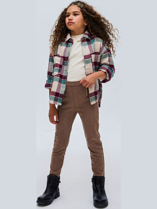 Kinder Geprüft Hemd Kurzarm Denim Lila