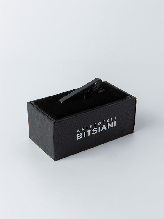 Aristoteli Bitsiani Metallic Tie Clip Black