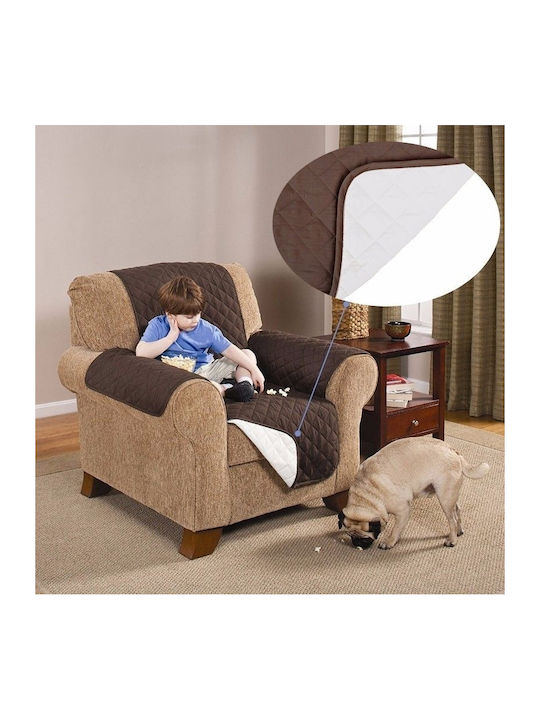 Elastic Cover for Armchair Brown 70x165cm 1pcs