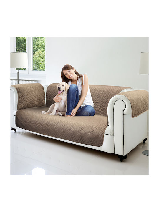 Elastic Cover for Two Seater Sofa Brown 190x240cm 1pcs