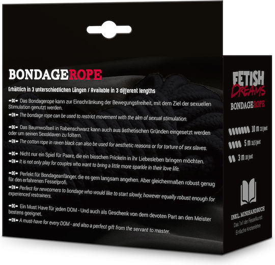 Fetish Dreams Bondage Rope in Black Color