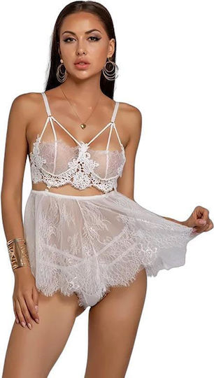La Lolita Amsterdam Set Sexy Nightgown with Lace and Transparency Red