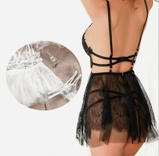 La Lolita Amsterdam Set Sexy Nightgown with Lace and Transparency Pink