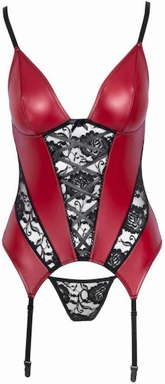 Cottelli Collection Corset Секси Комплект Бельо Червен