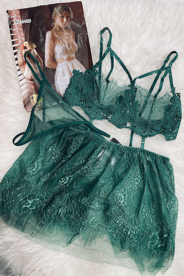 La Lolita Amsterdam Louisa Sexy Lingerie Set with Transparency Orange