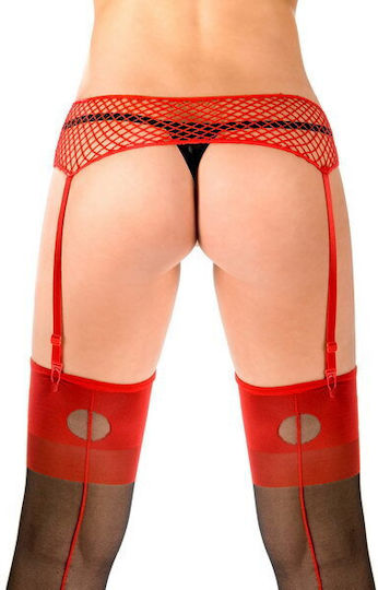 Kinksters Garter Chiloți cu dantelă Roșii