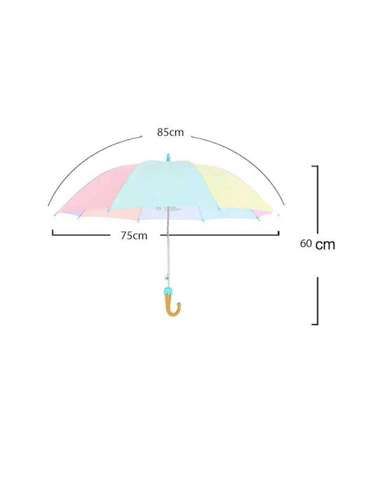 Kids Curved Handle Umbrella Transparent