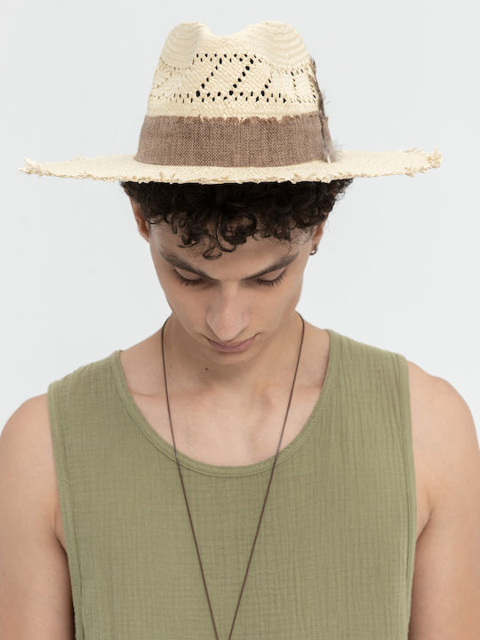 Aristoteli Bitsiani Men's Hat Fedora Beige