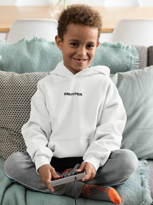 TKT Kinder Sweatshirt mit Kapuze und Taschen Weiß