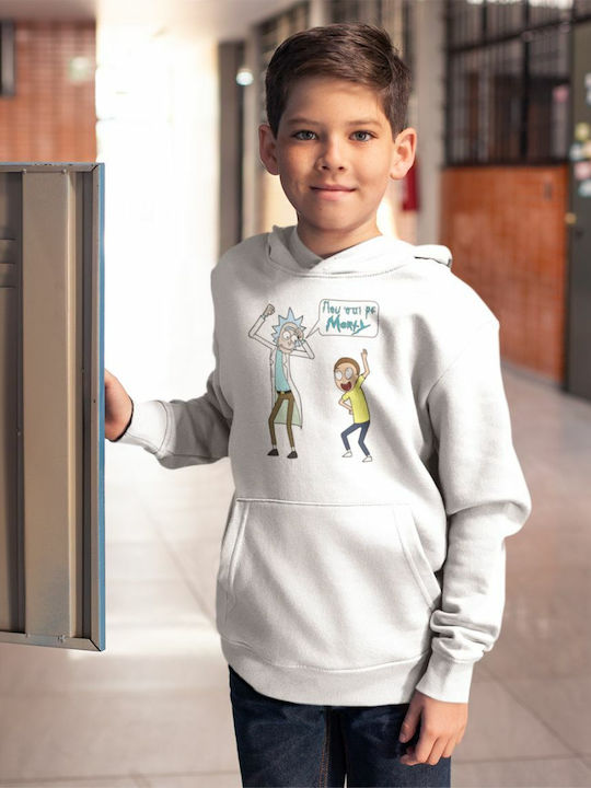 TKT Kinder Sweatshirt mit Kapuze und Taschen Weiß