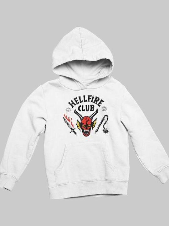 Kinder-Sweatshirt mit Kapuze und Taschen Weiß