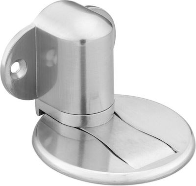 Magnetic Metallic Door Stopper Silver