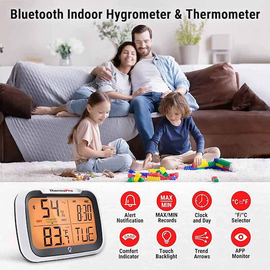 TempPro Digital Innenraumthermometer & Hygrometer für den Einsatz in Innenbereich