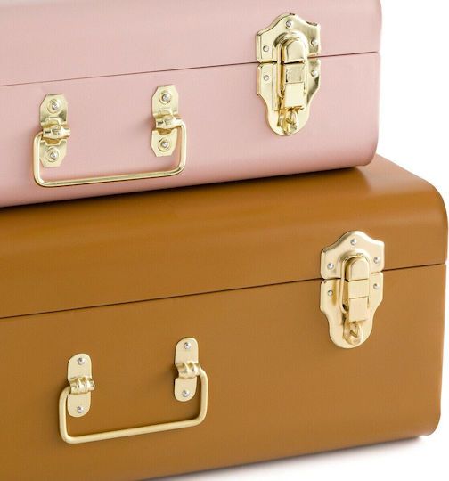 La Redoute Interieurs Dekorative Truhen-Set Koffer Metallisch Gelb 2Stück 33x49x20cm