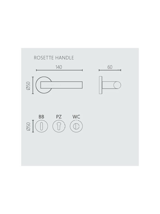 Zogometal Lever Front Door with Rosette Right 2181 with Rosette Silver