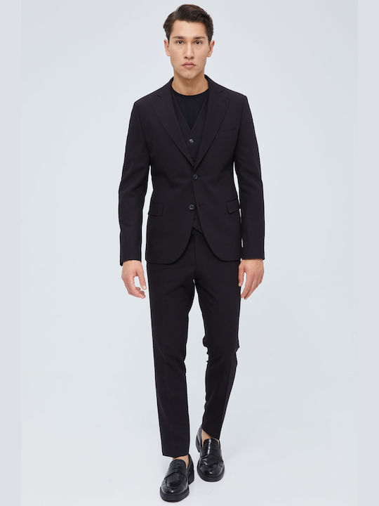 Aristoteli Bitsiani Men's Suit Slim Fit Black