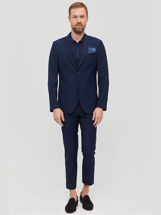 Aristoteli Bitsiani Men's Suit Slim Fit Navy Blue