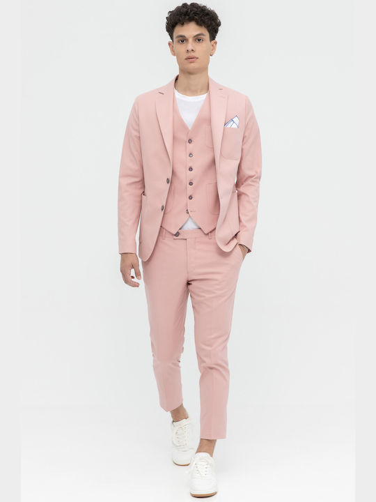 Aristoteli Bitsiani Men's Suit Jacket Slim Fit Pink