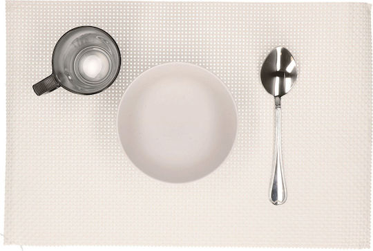Hit Platzdeckchen Stoff Weiß 45x30cm 6Stück