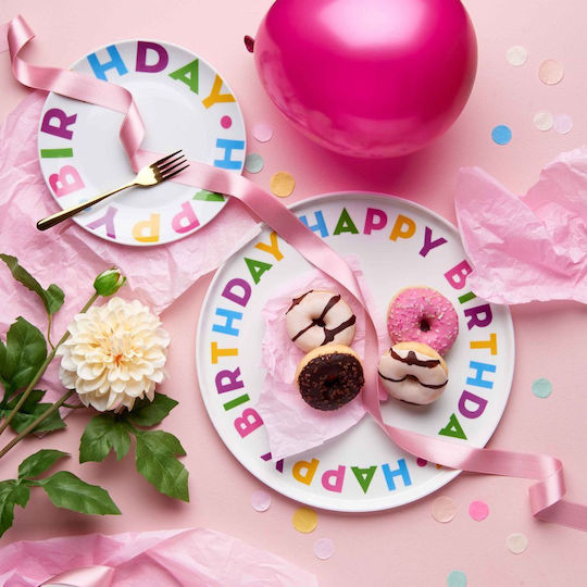 Butlers Happy Birthday Πιατέλα Σερβιρίσματος Οβάλ από Πορσελάνη Πολύχρωμη