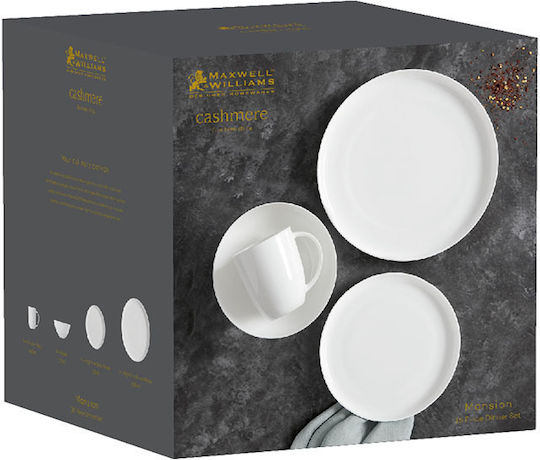 Maxwell & Williams Geschirrset aus Porzellan Weiß 16Stück