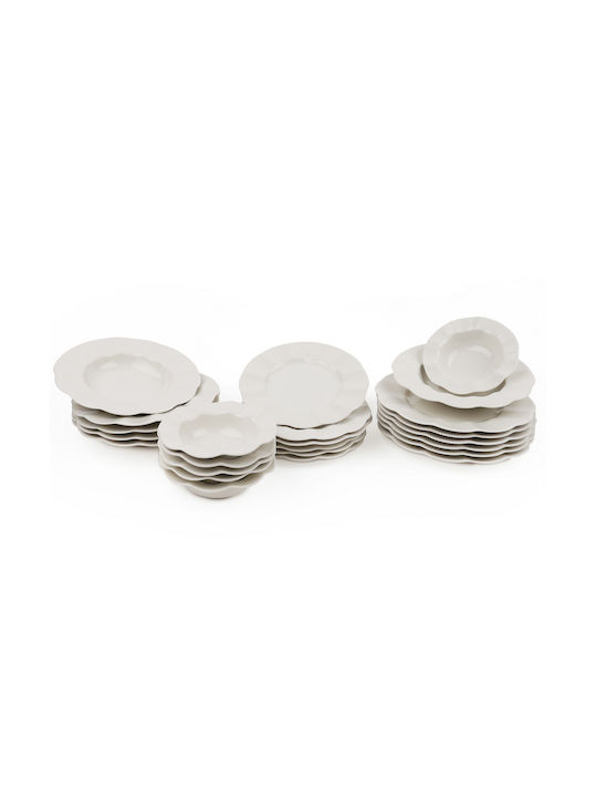 Beige Porcelain Dinnerware Set 24pcs
